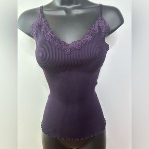 BCBG Maxazria 100% silk tank top in a deep purple color    XS/S